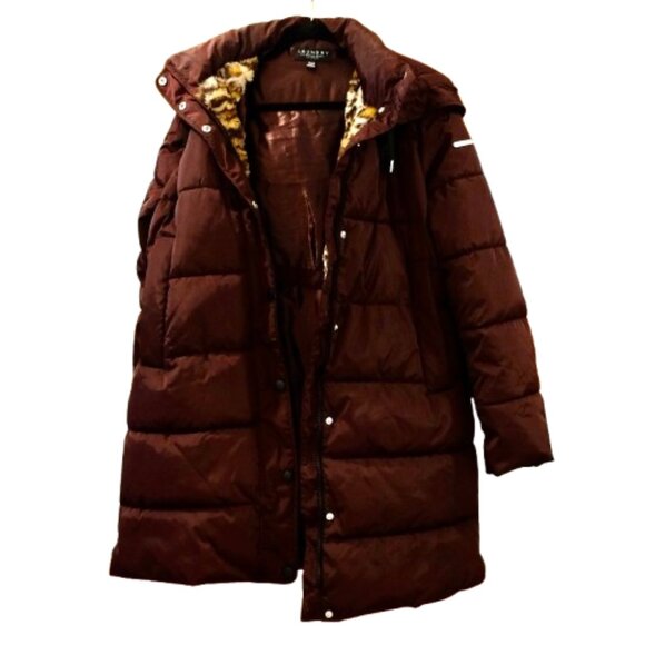 LAUNDRY BY SHELLI SEGAL~Womens Fitted Puffer Coat 3/4 Length Plum Purple SZ MED - Picture 2 of 6